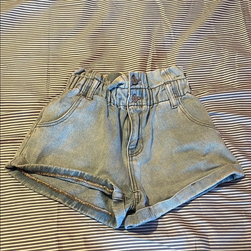 PacSun Blue High Waist Denim Shorts